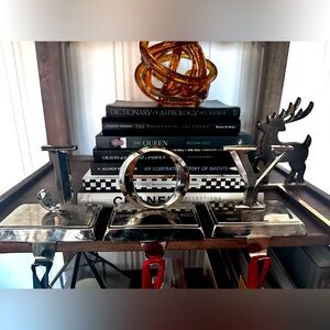 PENDING🛑 Silver Stocking Holder Set of 3 JOY